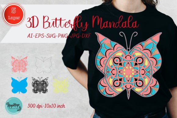 A Versatile Butterfly Mandala Asset for Elegant Graphics & T-Shirt Designs