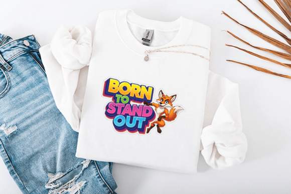 Born to Stand Out Fox Mascot Graphics for T-Shirt Designs
