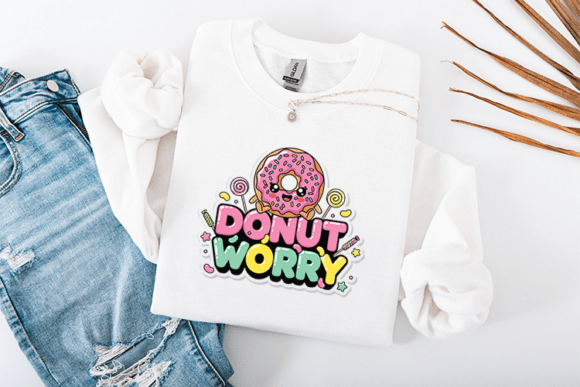 Donut Worry SVG Kawaii Design for Graphics & T-Shirt Designs