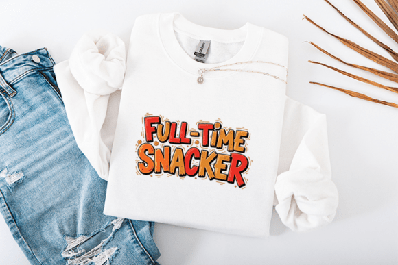 The Full-Time Snacker Design: A Bold Graphic for T-Shirts & Campaigns